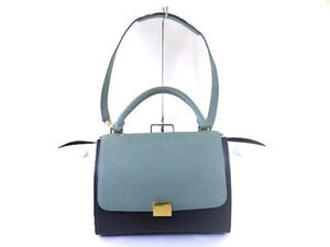 Celine Trapeze Bag Calfskin Green Black Ivory White
